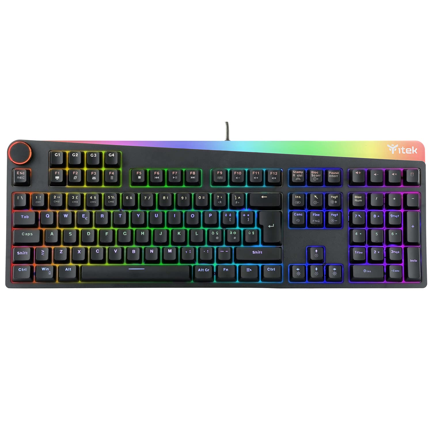 TASTIERA-ITEK-GAMING-X31-MECCANICA,-SWITCH-BLU-OUTEMU,-RGB,-MACRO,-SOFTWARE,-SPECIAL-DESIGN-ITKGMCX31
